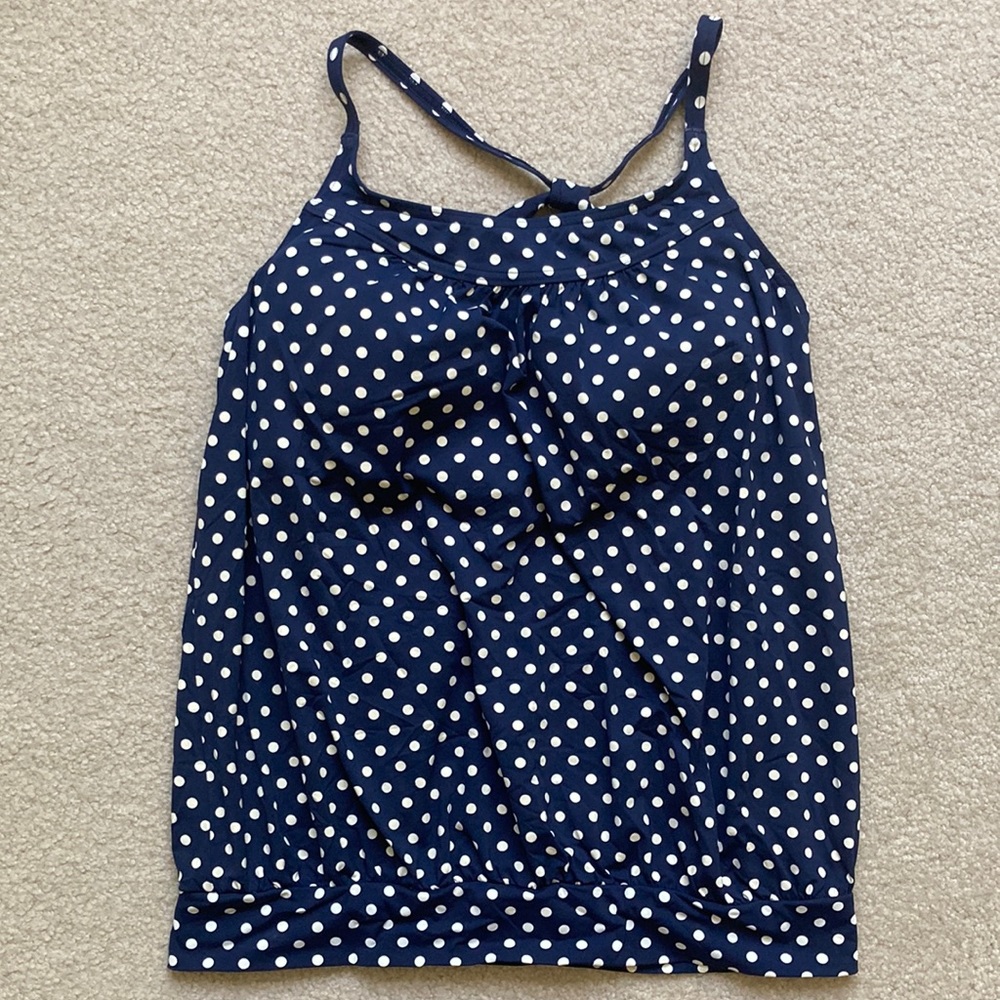Land’s End polka dot tankini top. Size 10